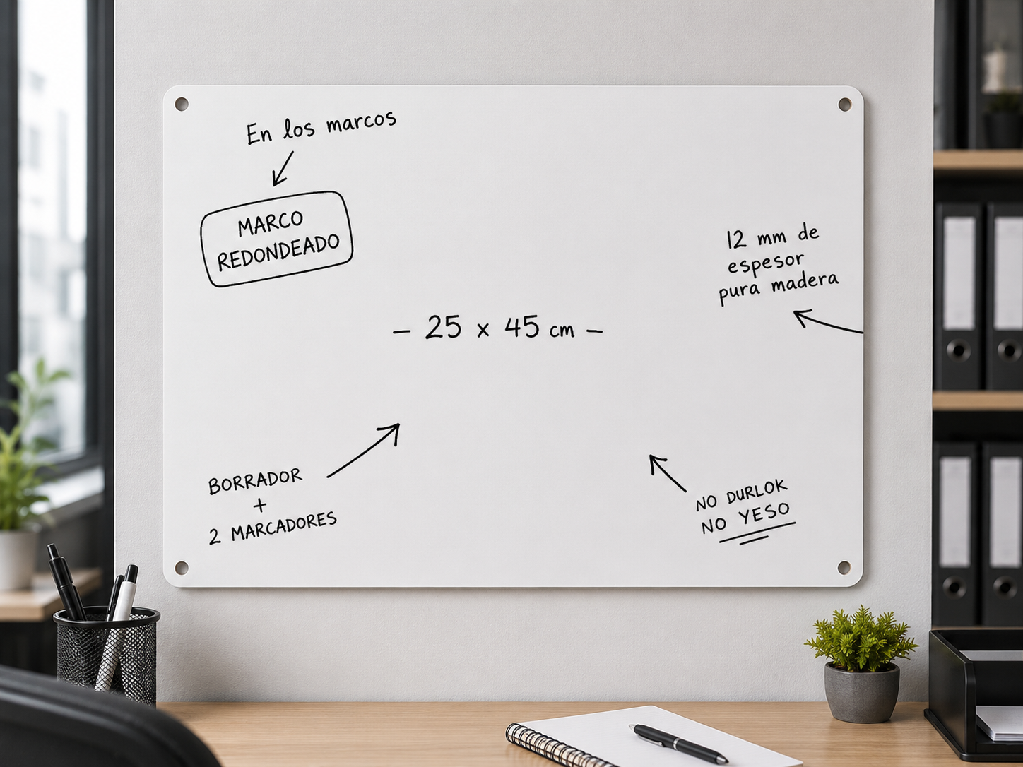 Pizarra Twist planner organizador mensual 30x40cm